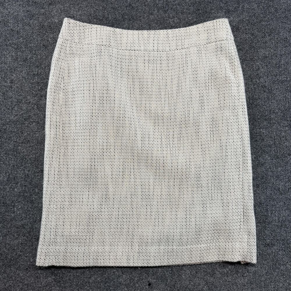Pendleton Skirt Womens 16 White Tweed Geometric Lined Pencil Back Slit Career